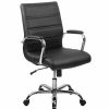 Chairs * | Flash Furniture Executive/Managerial Chairs Mid-Back Black Leather Executive Swivel Office Chair With Chrome Arms [Go-2286M-Bk-Gg]